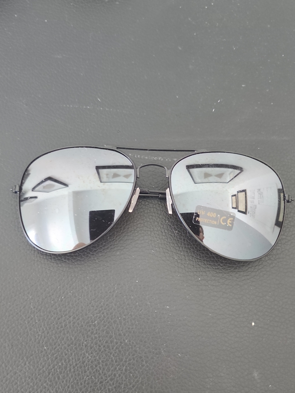 Aviator Mirror Lens Sunglasses - Silver/Black